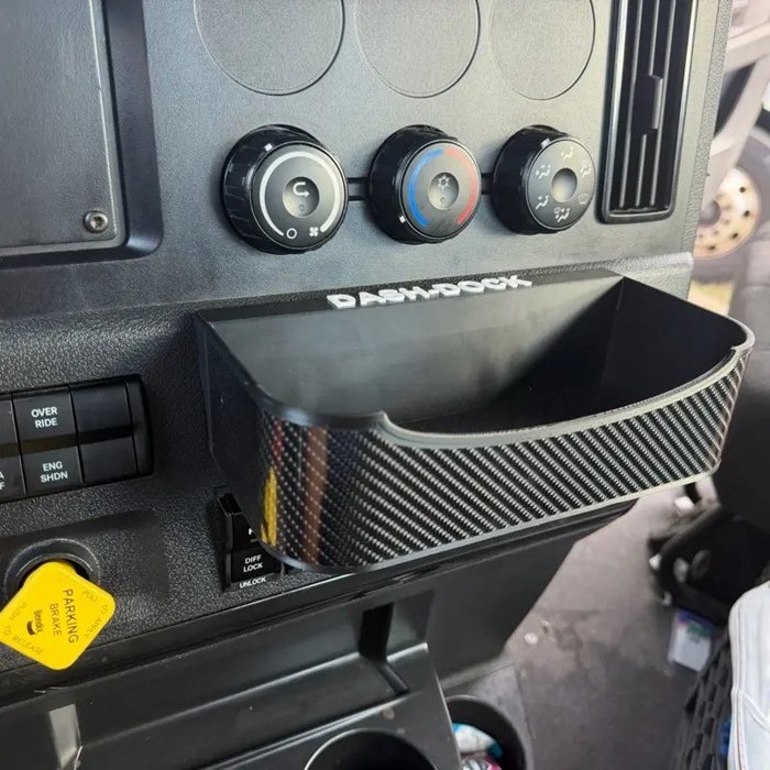 Wide Load — Dash-Dock tray for Freightliner Cascadia 2018+ · wider and deeper